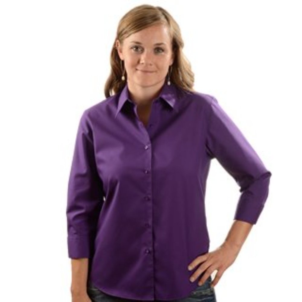 Foxcroft Women's Purple Button Down Shirt
